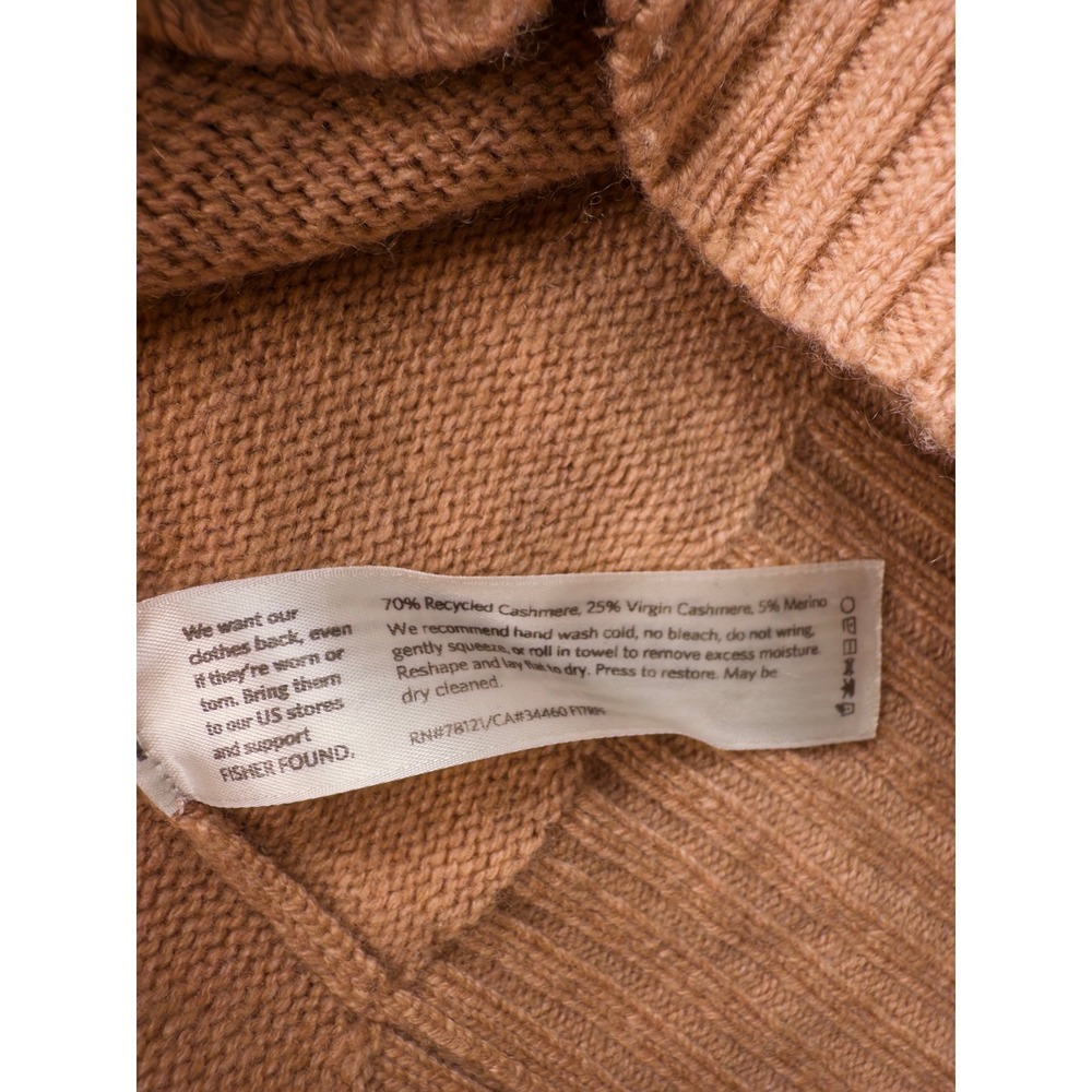 Eileen Fisher Camel Cashmere Merino Wool Oversized High Low Sweater XXS XS - Picture 4 of 6